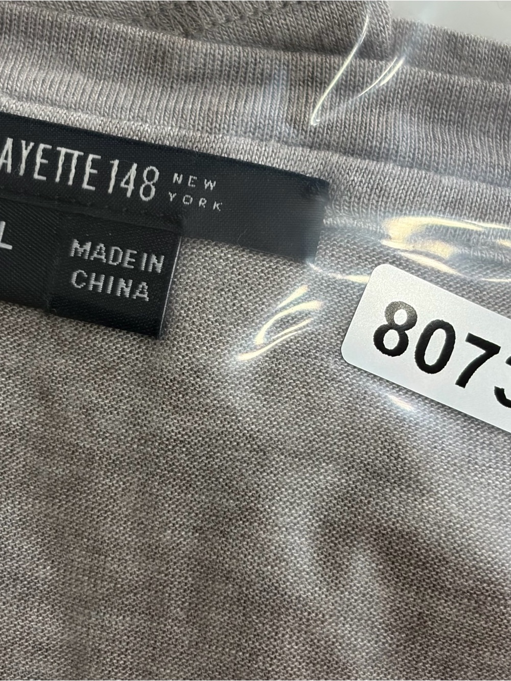 Lafayette 148 New York V-Neck Long Sleeve Top in Gray Size Large Minimalist - Picture 13 of 13
